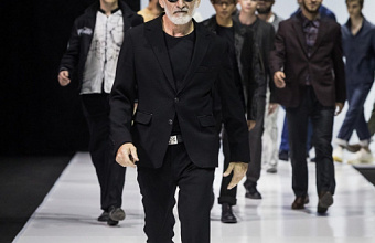 Dagestan fashion designer Shamkhal Alikhanov presents his collection at Moscow Fashion Week