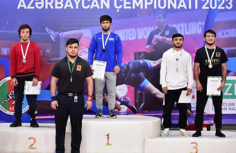 Dagestan freestyle wrestlers - medalists of championship in Azerbaijan